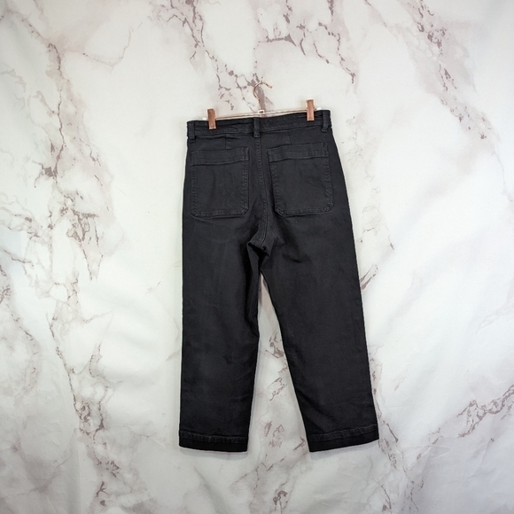 Everlane Pant The Straight Leg Crop Washed Black High Rise Stretch Ankle NEW - Picture 7 of 14